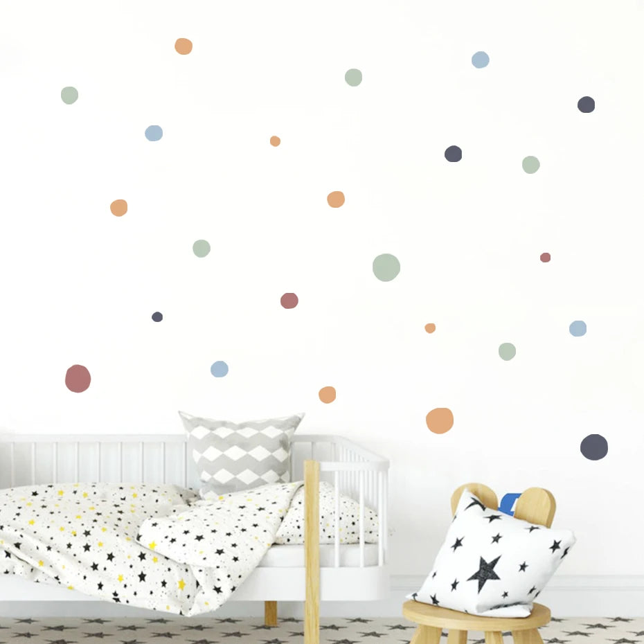 Colorful Polka Dot Wall Stickers for Nursery & Kids Room