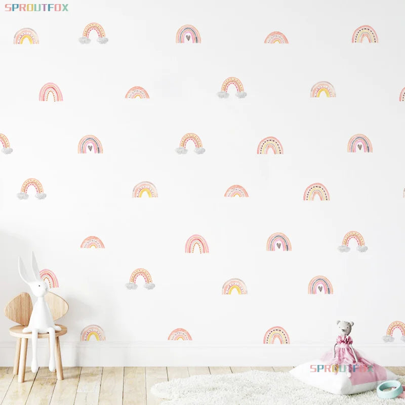 Bohemian Pink Rainbow 10 pcs Wall Stickers