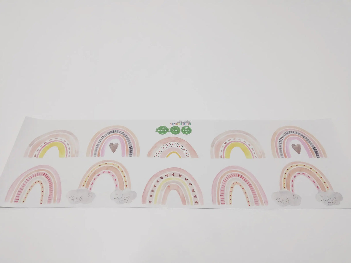 Bohemian Pink Rainbow 10 pcs Wall Stickers