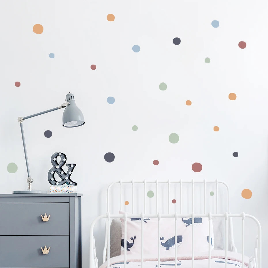 Colorful Polka Dot Wall Stickers for Nursery & Kids Room