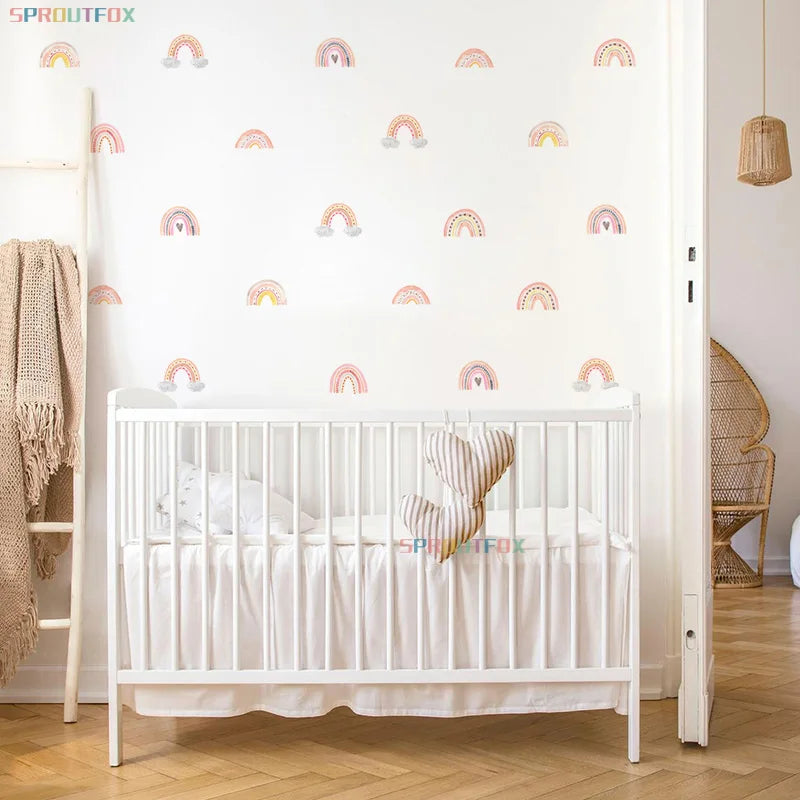 Bohemian Pink Rainbow 10 pcs Wall Stickers