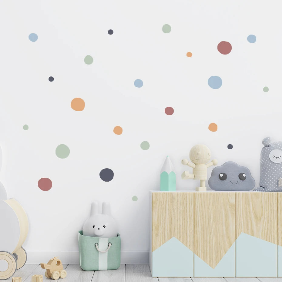 Colorful Polka Dot Wall Stickers for Nursery & Kids Room