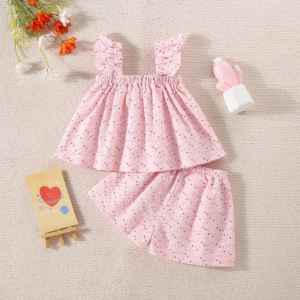 Adorable Summer Two-Piece Set for Baby Girls – Polka Dot Love Edition