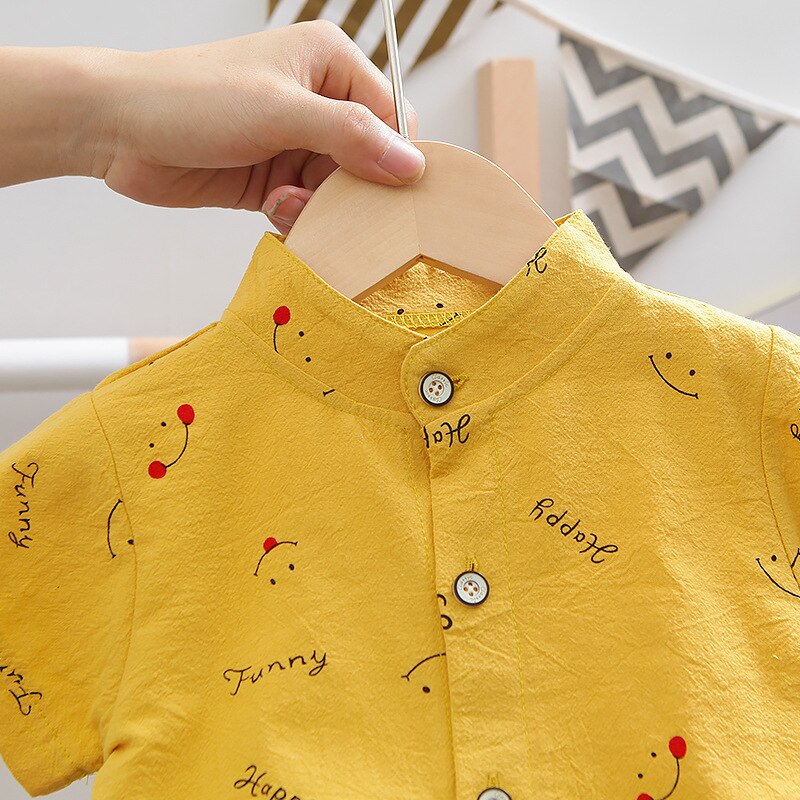 2pcs Smiley Baby Boys Overall