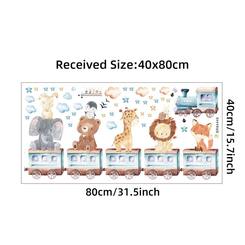 Colorful Cartoon Animal Wall Stickers for Kids Room