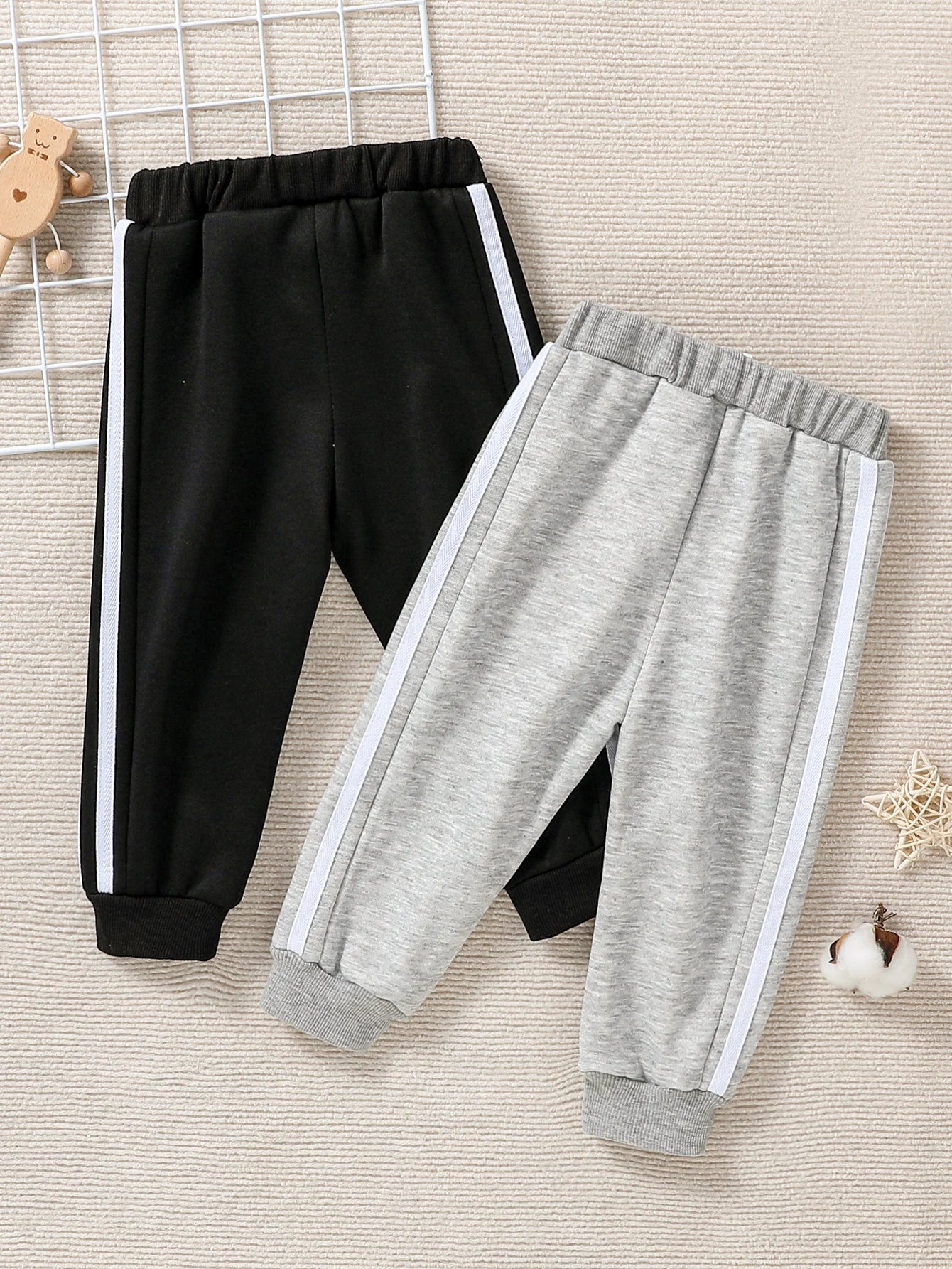2Pcs Baby Boys Lined Warm Casual Sports Trousers