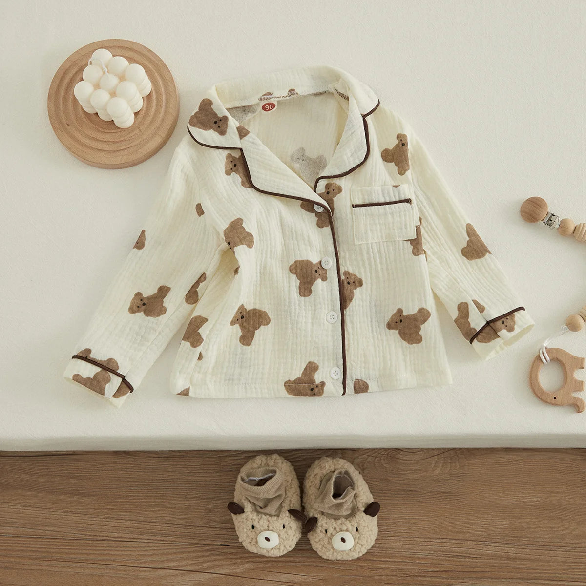 Unisex Kids Bear Print Pajama Set