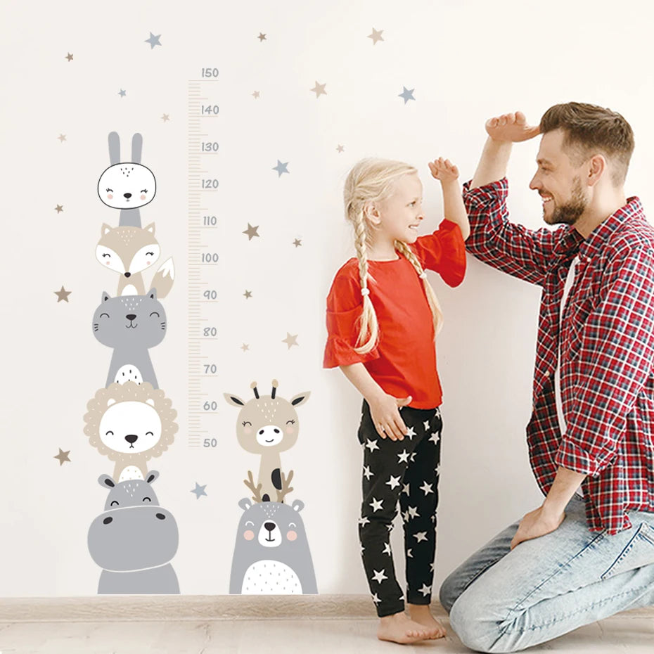 Cartoon Height Chart Wall Sticker for Nursery & Kids Room