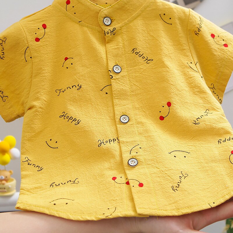 2pcs Smiley Baby Boys Overall