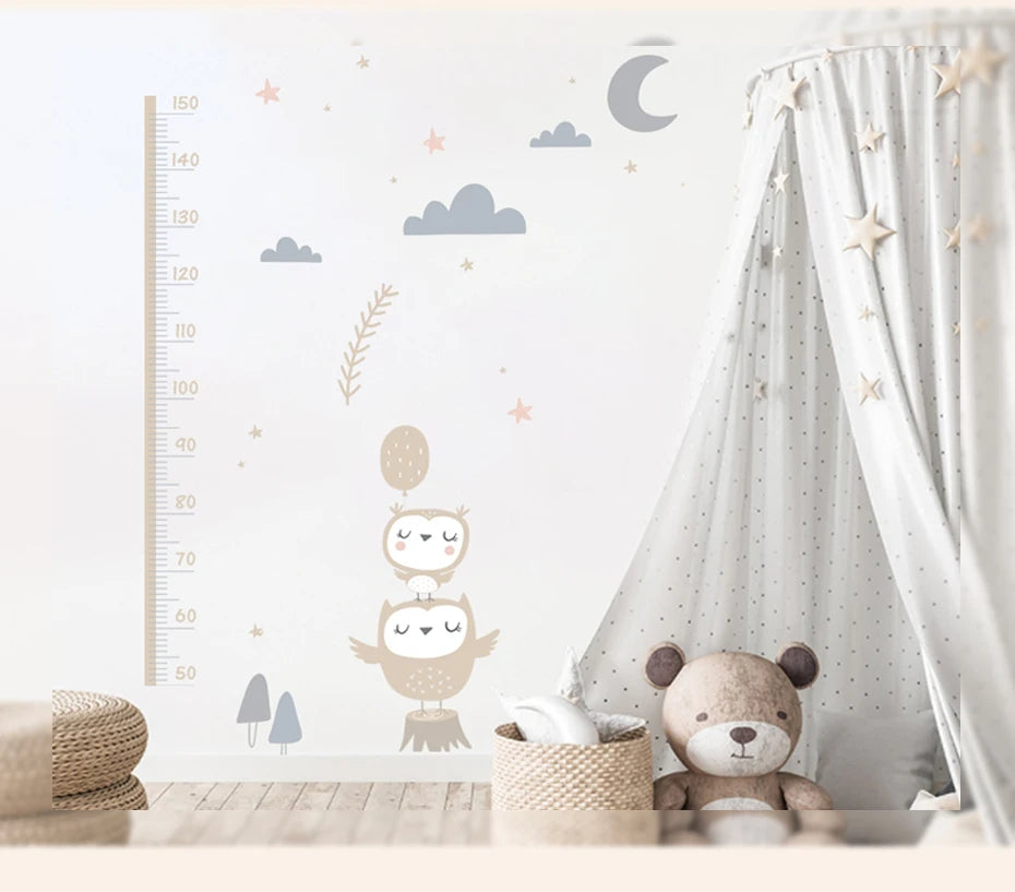 Cartoon Height Chart Wall Sticker for Nursery & Kids Room