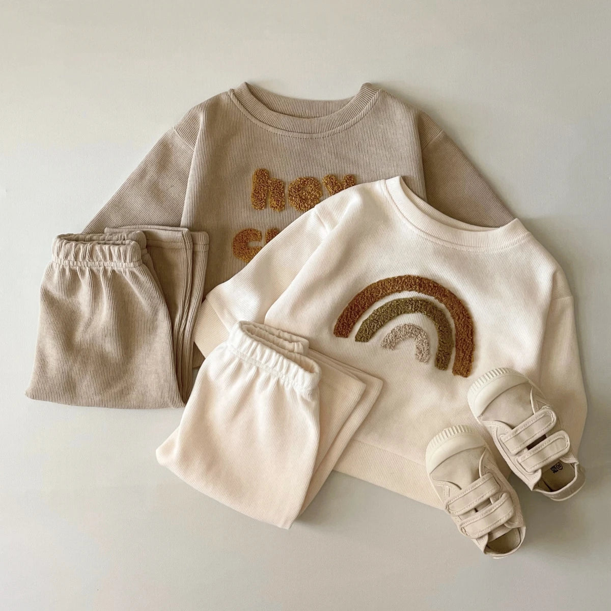 Baby Boy & Girl 2-Piece Autumn Outfit β Long Sleeve Top + Loose Pants