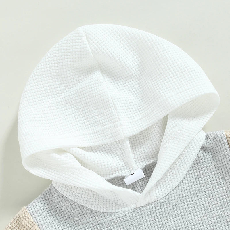 Baby Boy Summer Waffle Knit Hoodie & Shorts Set