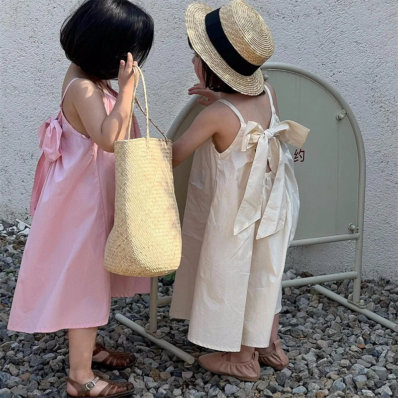 Baby Girl Fashion Strap Dress Bow