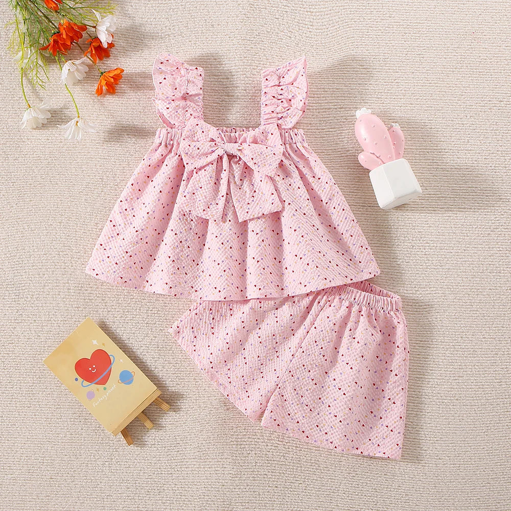 Adorable Summer Two-Piece Set for Baby Girls – Polka Dot Love Edition