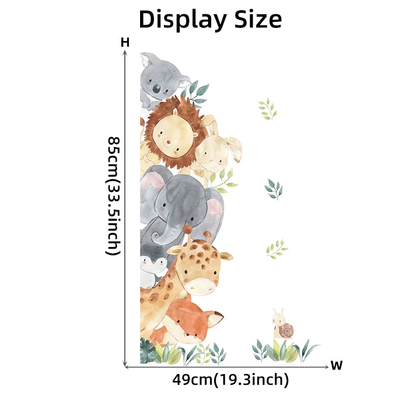 Colorful Cartoon Animal Wall Stickers for Kids Room