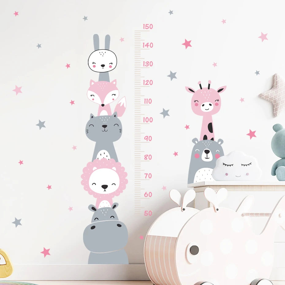 Cartoon Height Chart Wall Sticker for Nursery & Kids Room