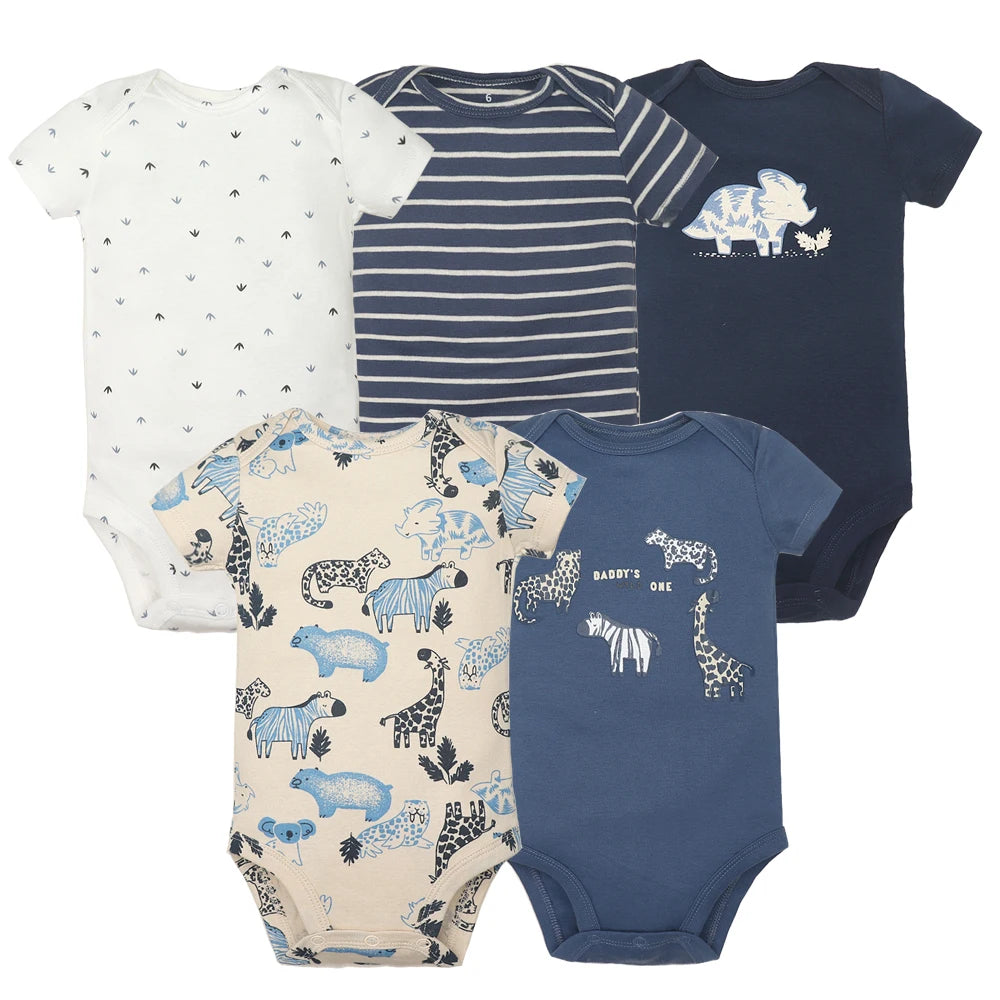 5-Pack Cotton Newborn Baby Bodysuits