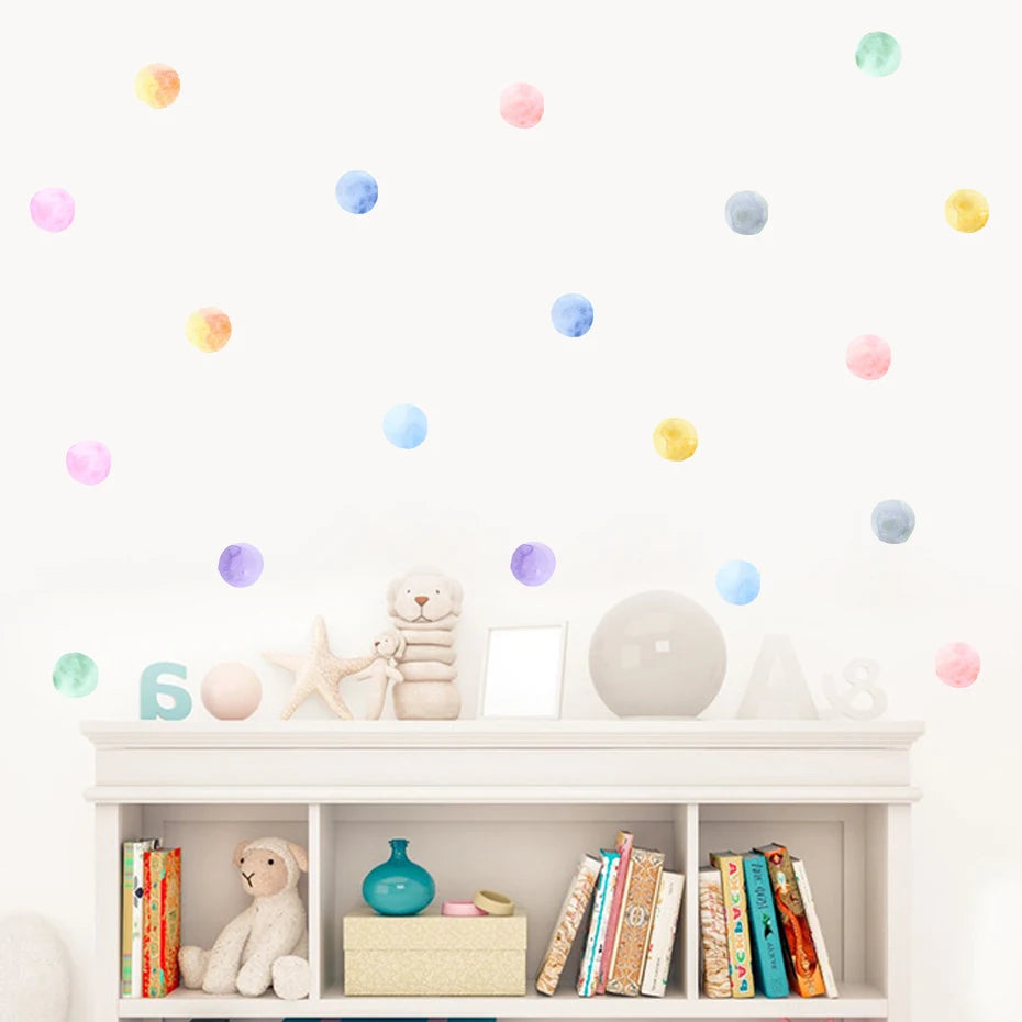 Colorful Polka Dot Wall Stickers for Nursery & Kids Room