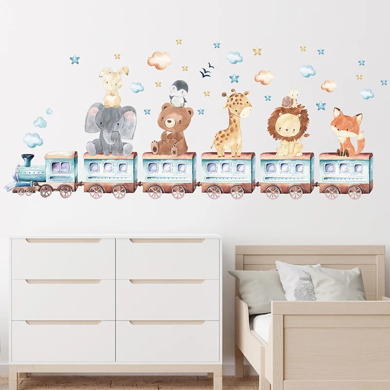 Colorful Cartoon Animal Wall Stickers for Kids Room