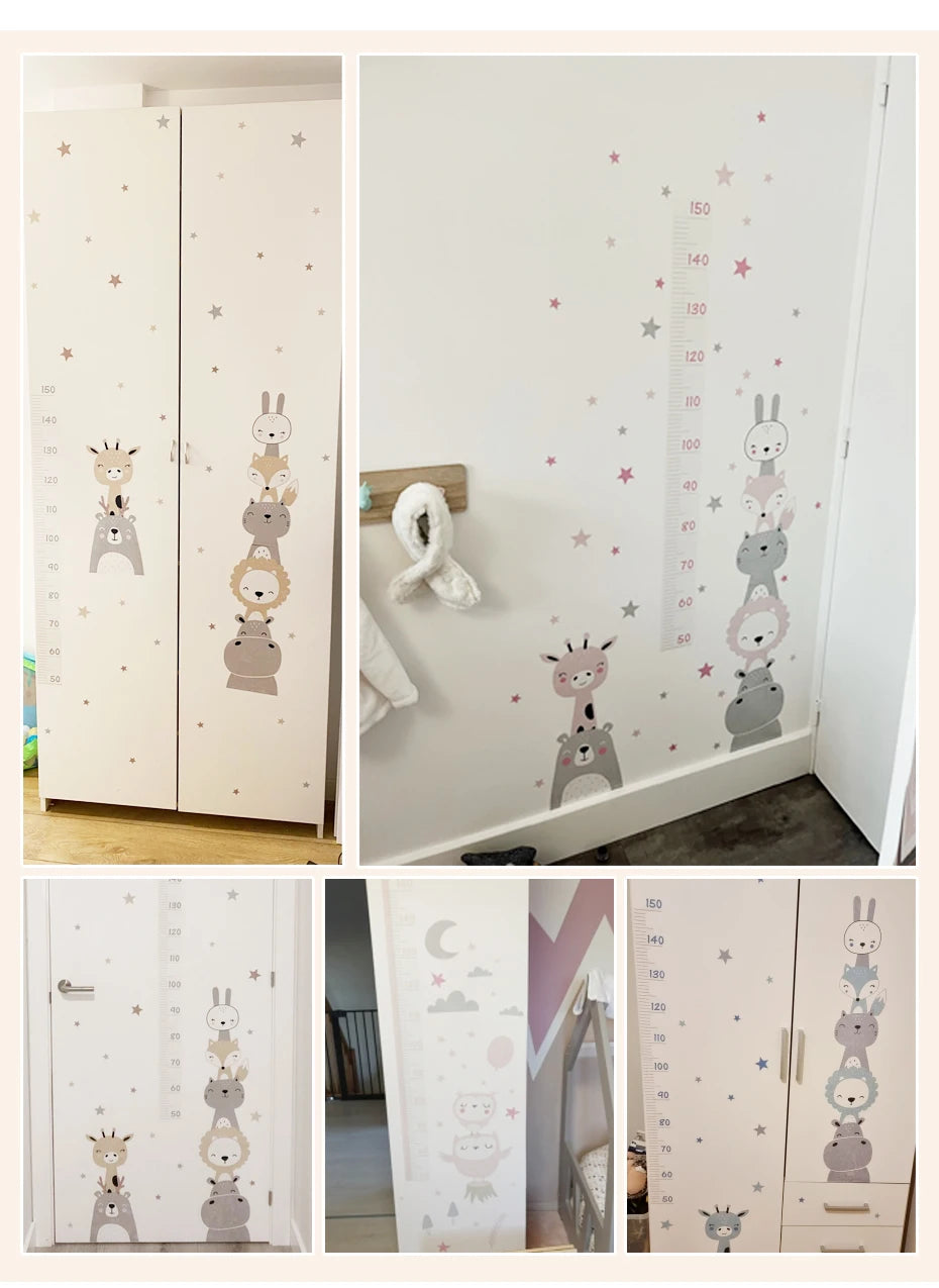 Cartoon Height Chart Wall Sticker for Nursery & Kids Room