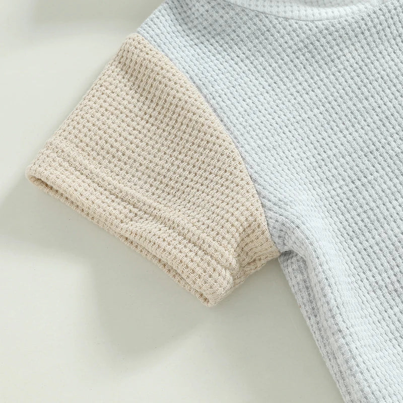 Baby Boy Summer Waffle Knit Hoodie & Shorts Set