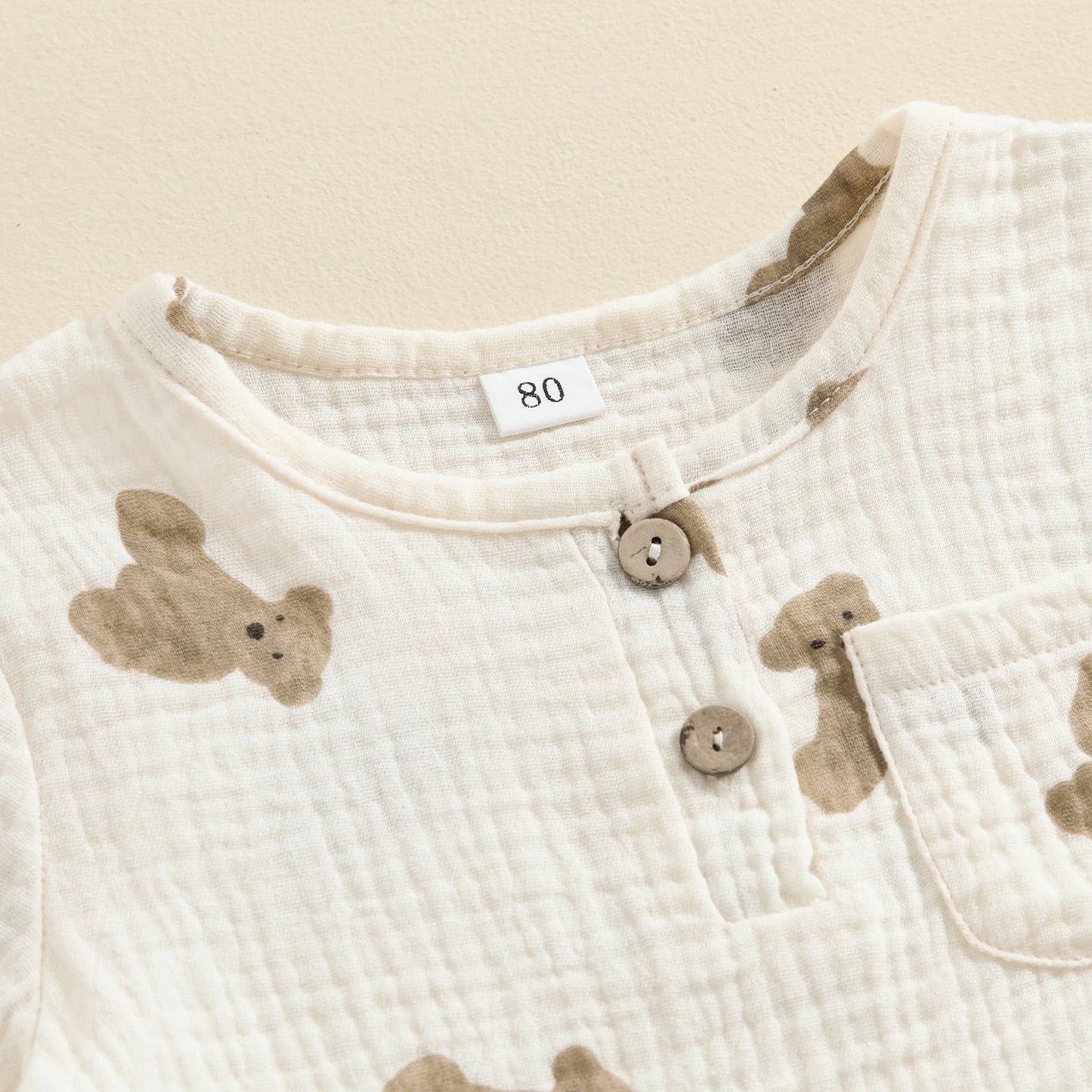 Baby Bear Print T-Shirt and Shorts Set