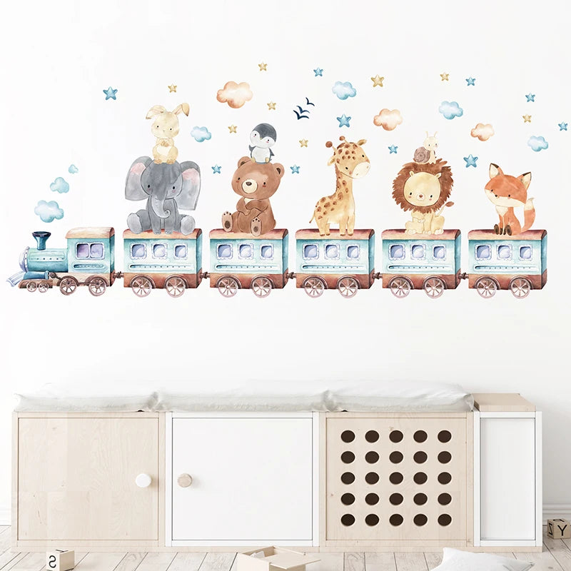 Colorful Cartoon Animal Wall Stickers for Kids Room