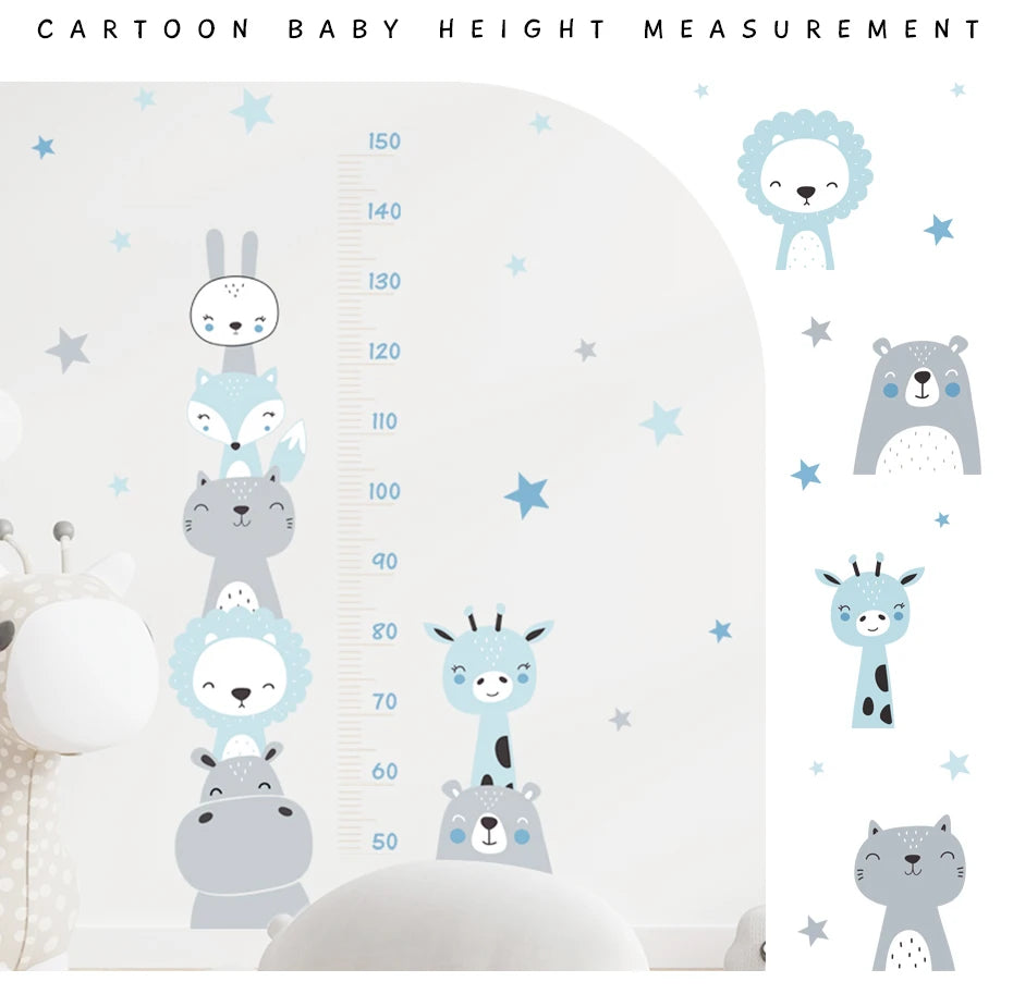 Cartoon Height Chart Wall Sticker for Nursery & Kids Room