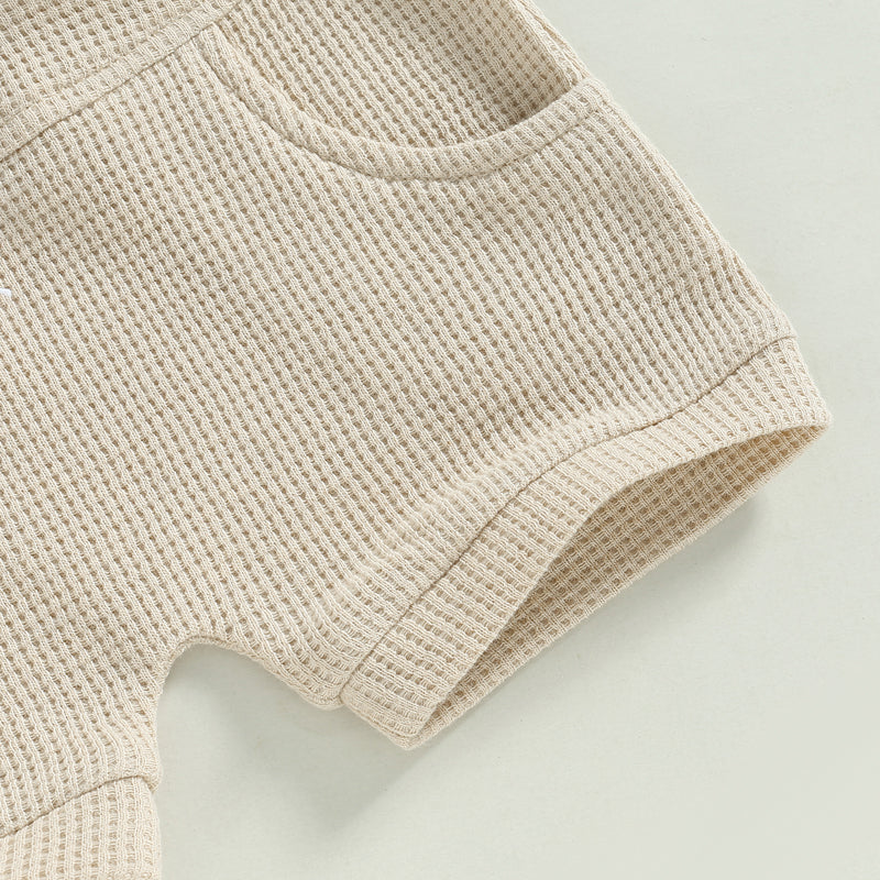 Baby Boy Summer Waffle Knit Hoodie & Shorts Set