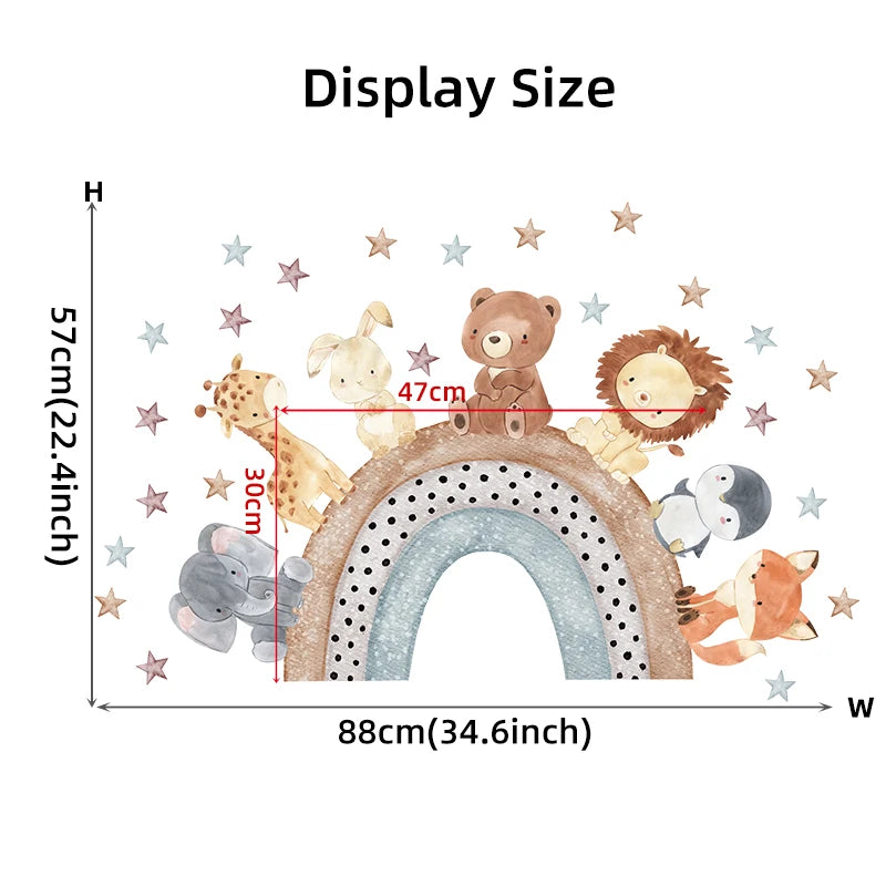 Colorful Cartoon Animal Wall Stickers for Kids Room