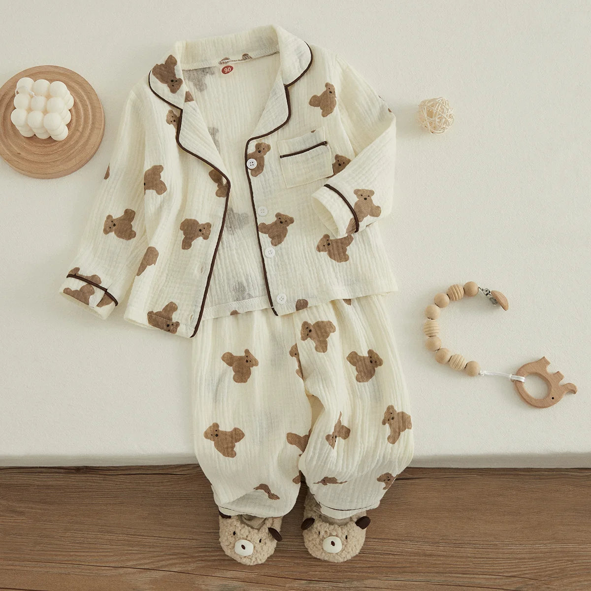 Unisex Kids Bear Print Pajama Set