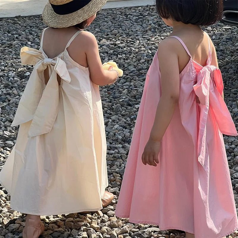 Baby Girl Fashion Strap Dress Bow