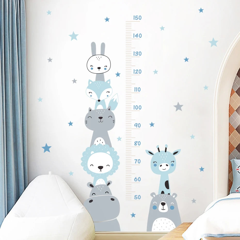 Cartoon Height Chart Wall Sticker for Nursery & Kids Room