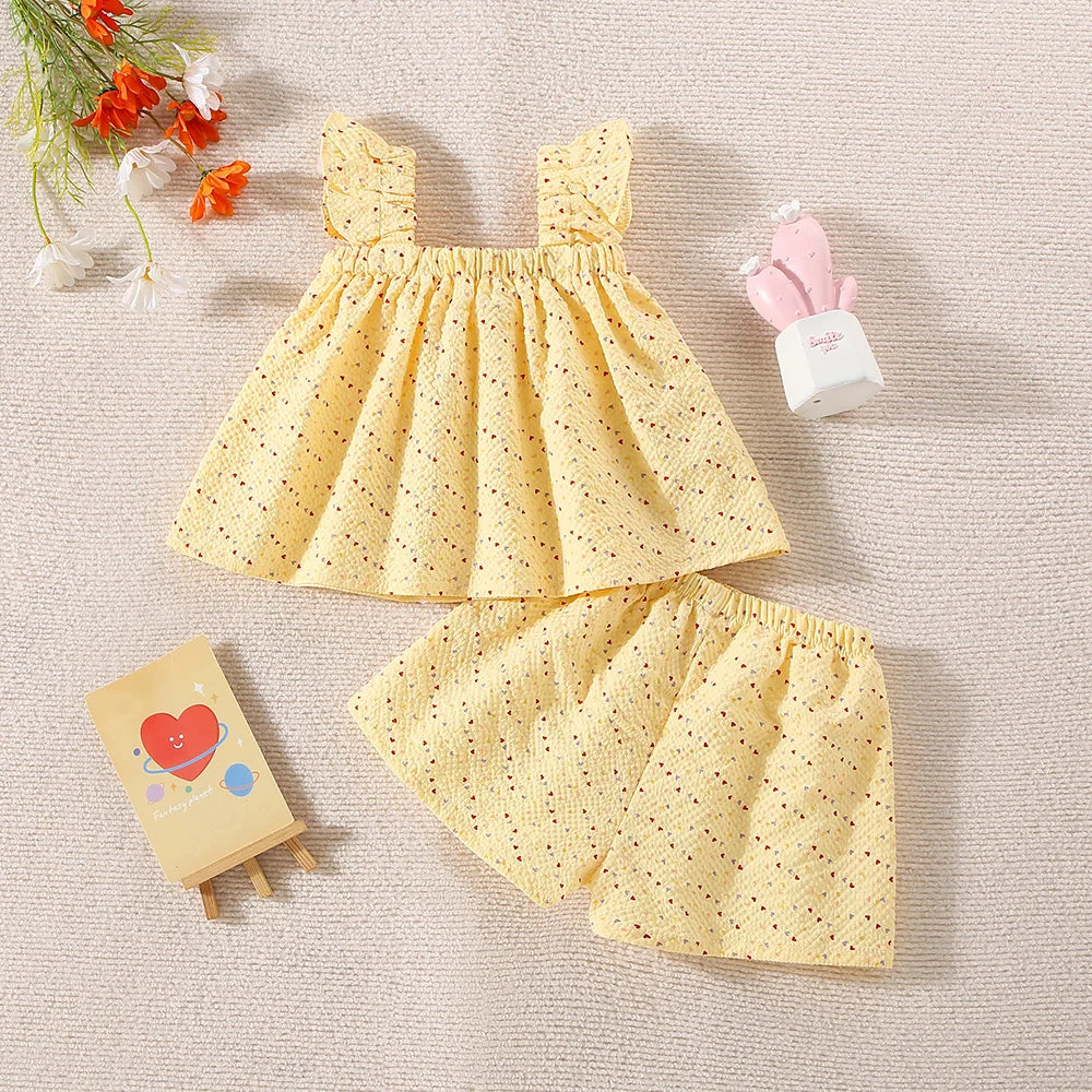 Adorable Summer Two-Piece Set for Baby Girls – Polka Dot Love Edition