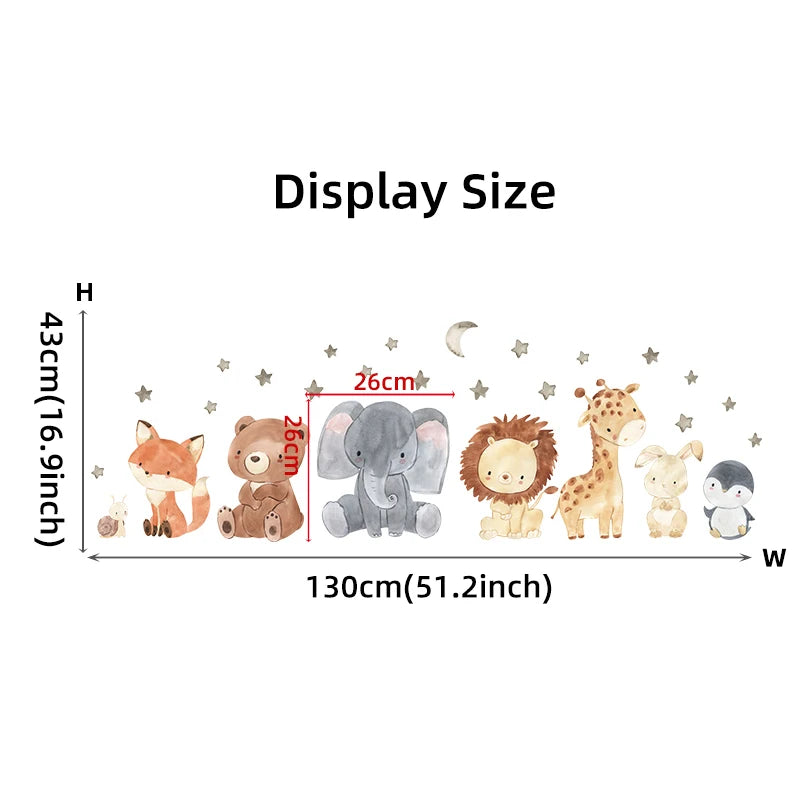 Colorful Cartoon Animal Wall Stickers for Kids Room