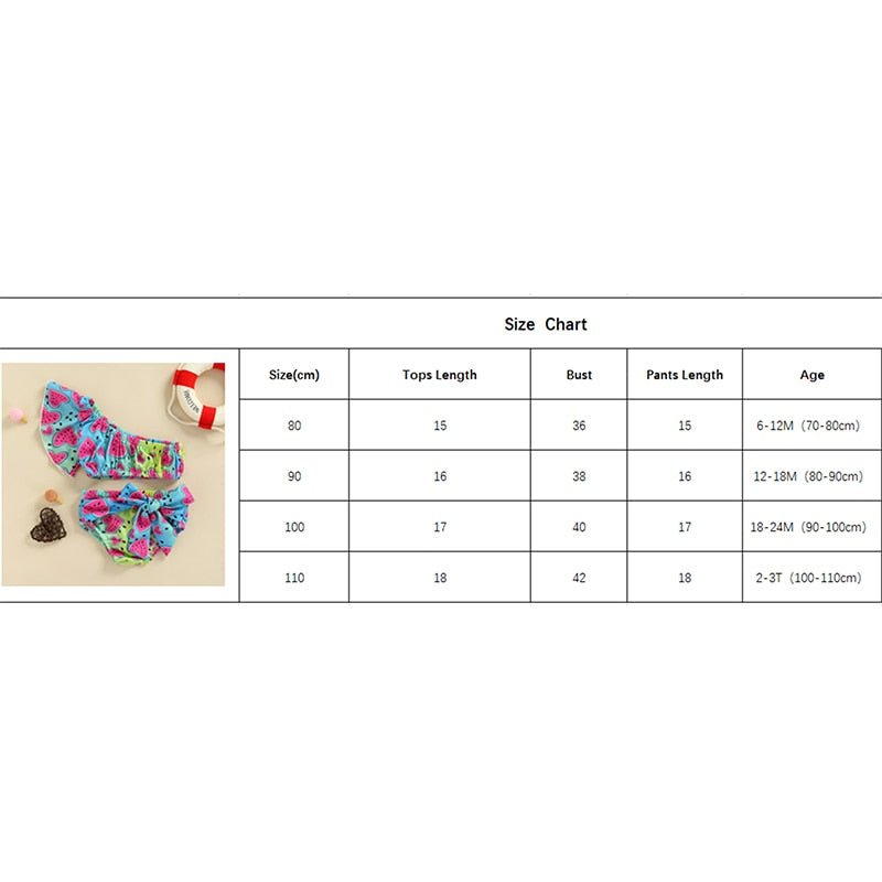One Shoulder Watermelon 2 PCS Bikini