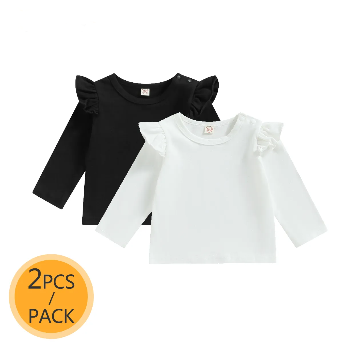 2PCS Baby Girls Long Sleeves Shirt