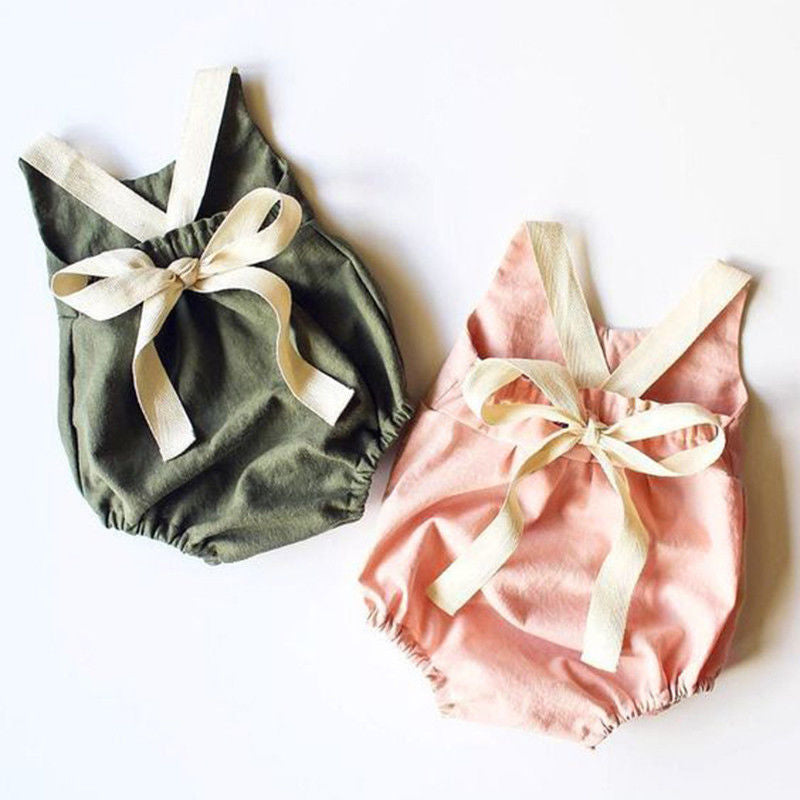 Baby Girl Summer Bowknot Romper