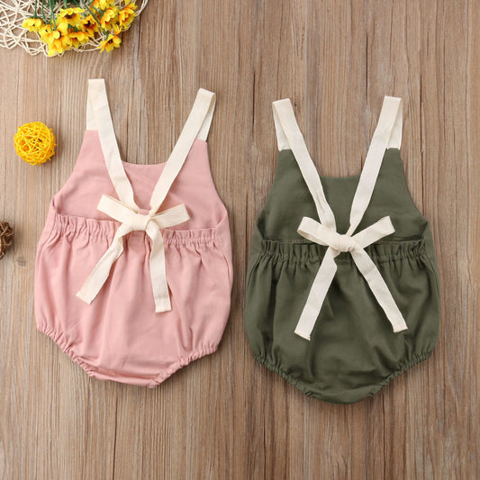 Baby Girl Summer Bowknot Romper