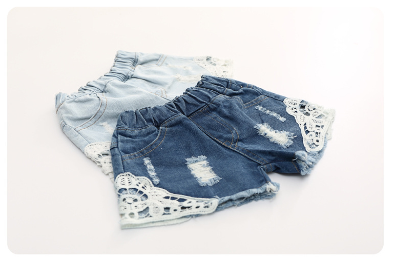 Girls Denim Lace Shorts