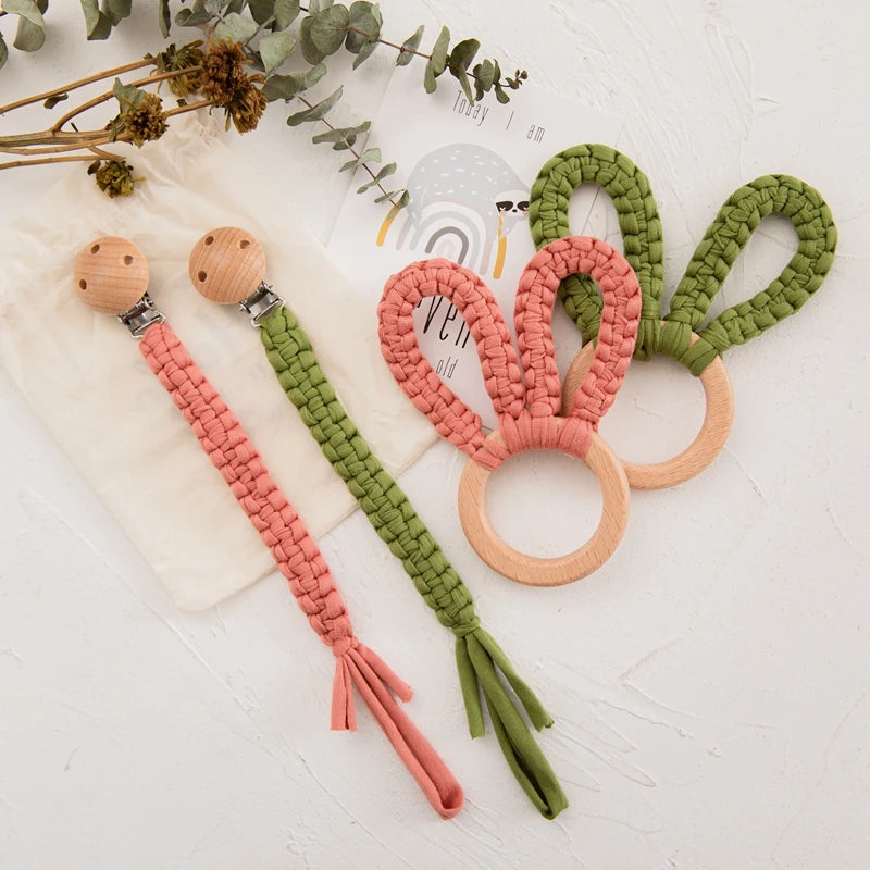 Rabbit Teether & Pacifier Chain