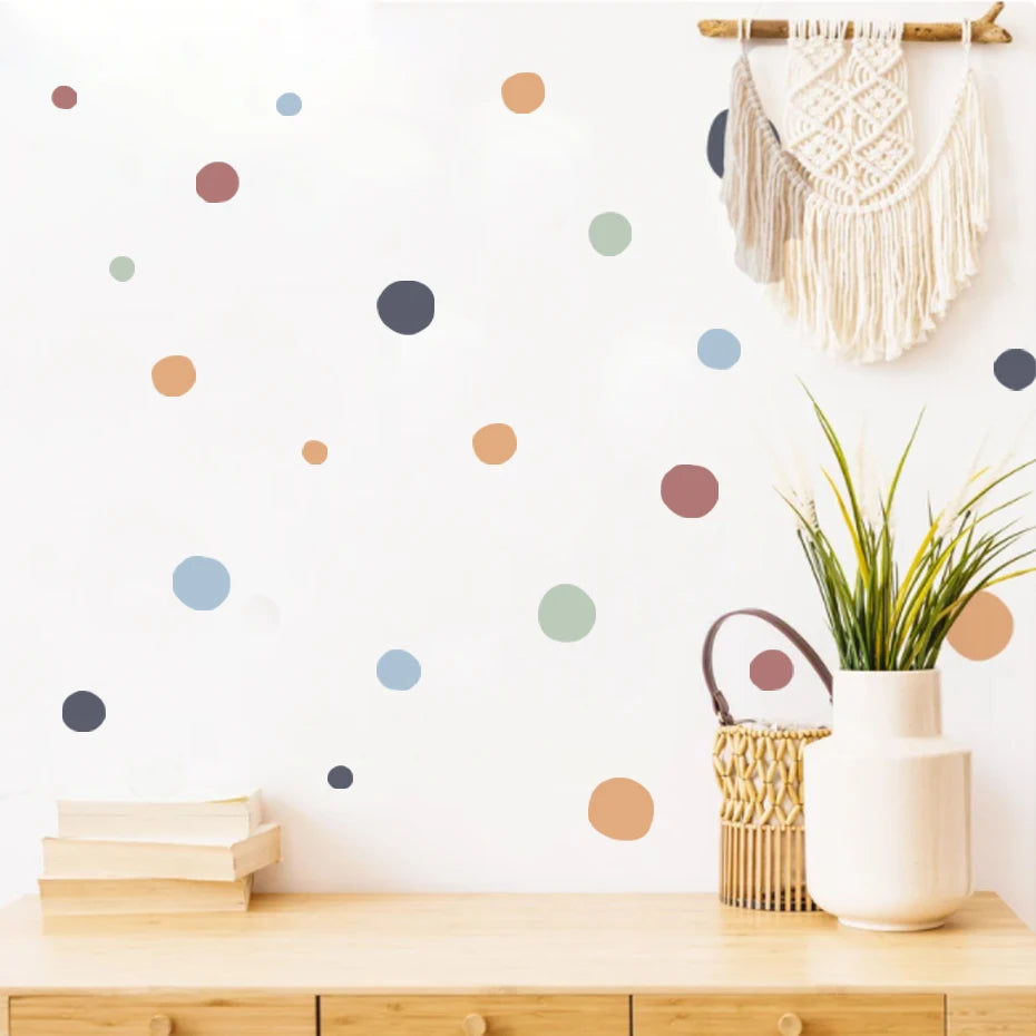 Colorful Polka Dot Wall Stickers for Nursery & Kids Room