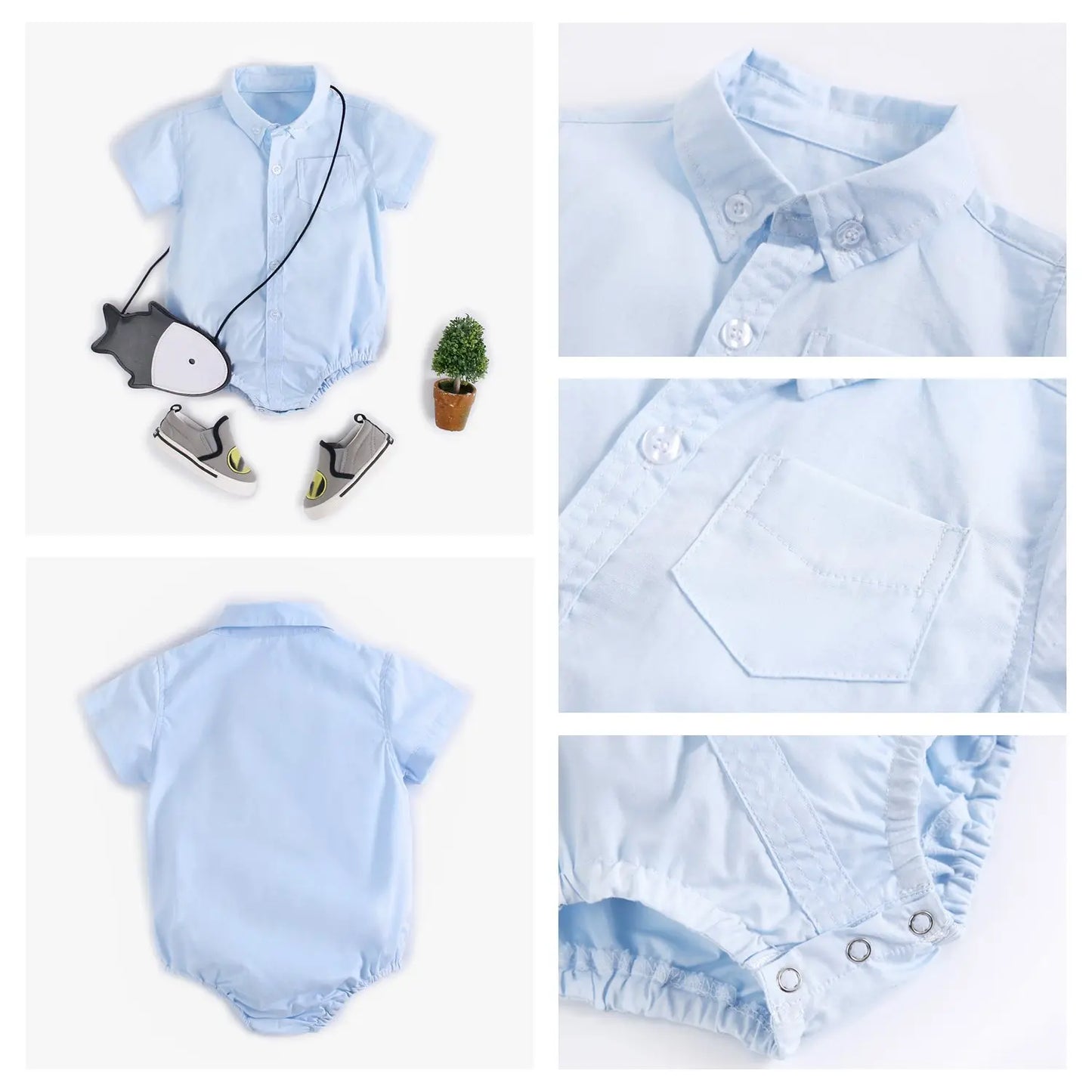 Baby Boys Casual Short Sleeves Bodysuit