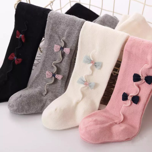 Baby Girls Warm Stockings with Bow