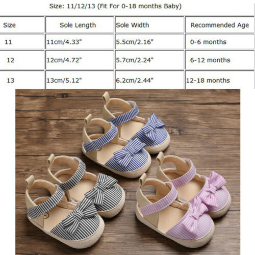 Striped & Bow Tie Baby Girls Sandals