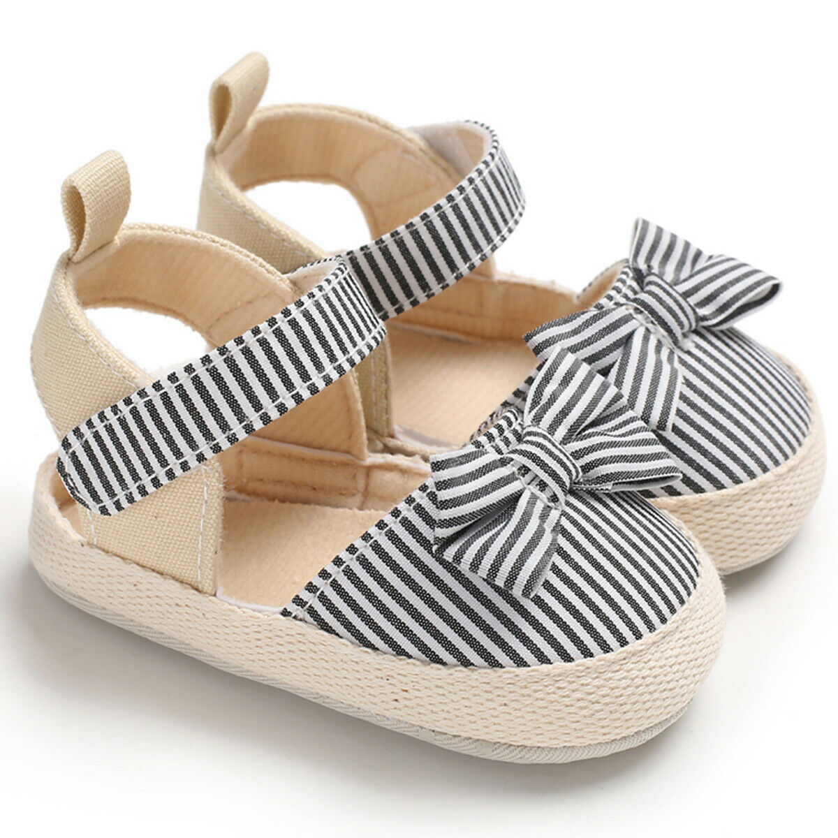 Striped & Bow Tie Baby Girls Sandals