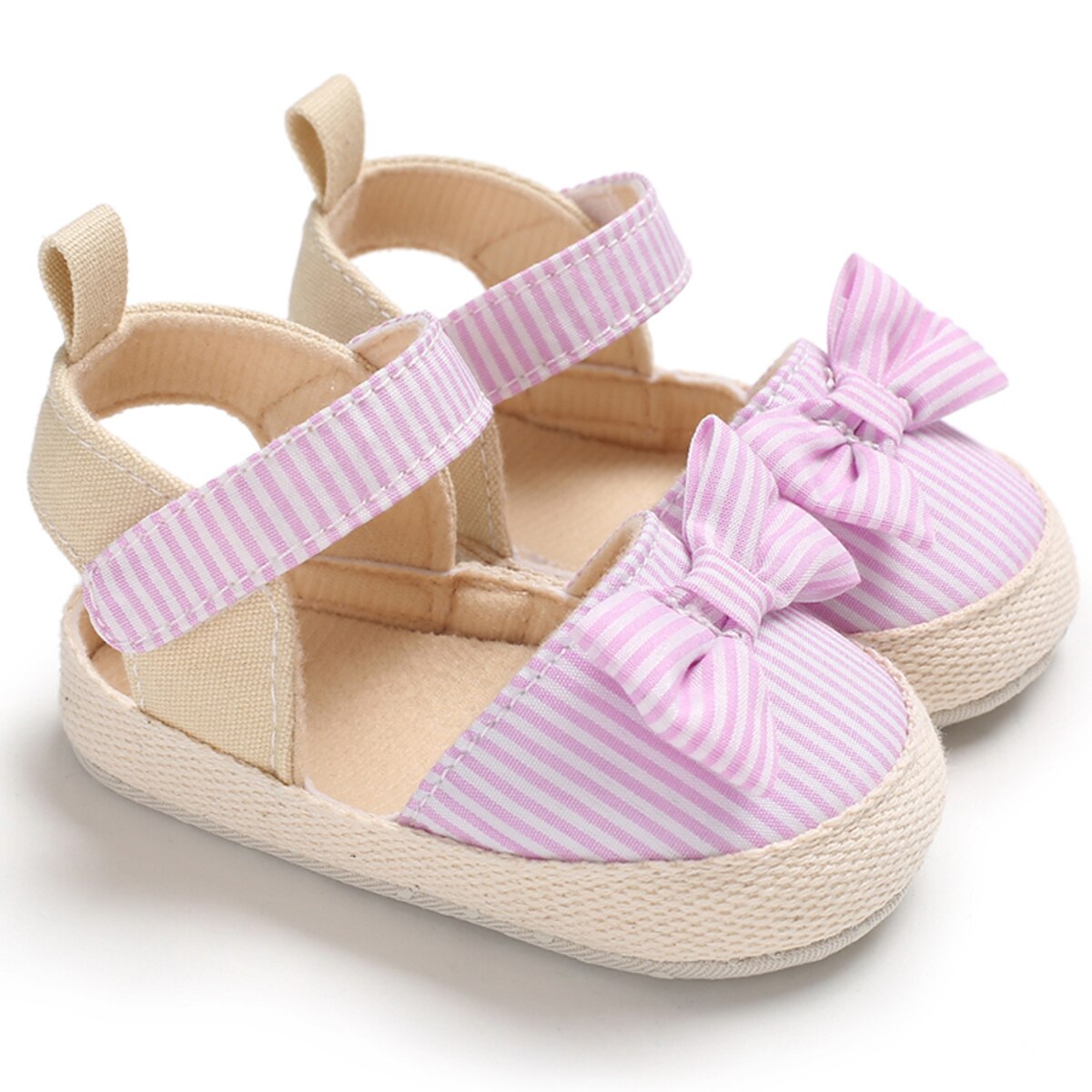 Striped & Bow Tie Baby Girls Sandals