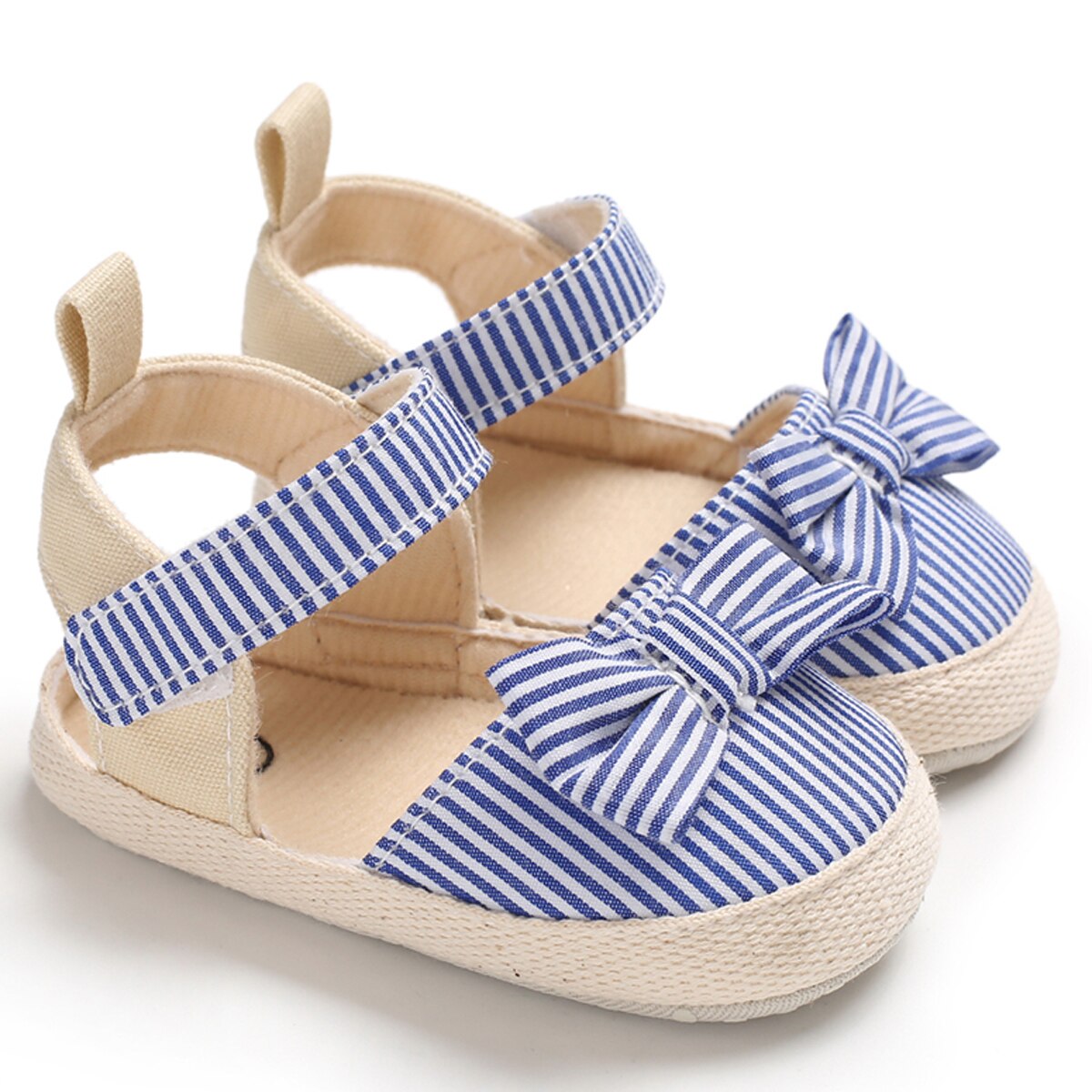 Striped & Bow Tie Baby Girls Sandals