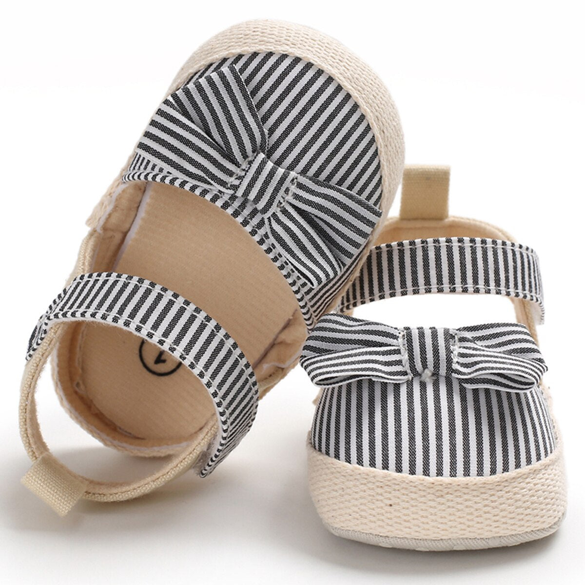 Striped & Bow Tie Baby Girls Sandals