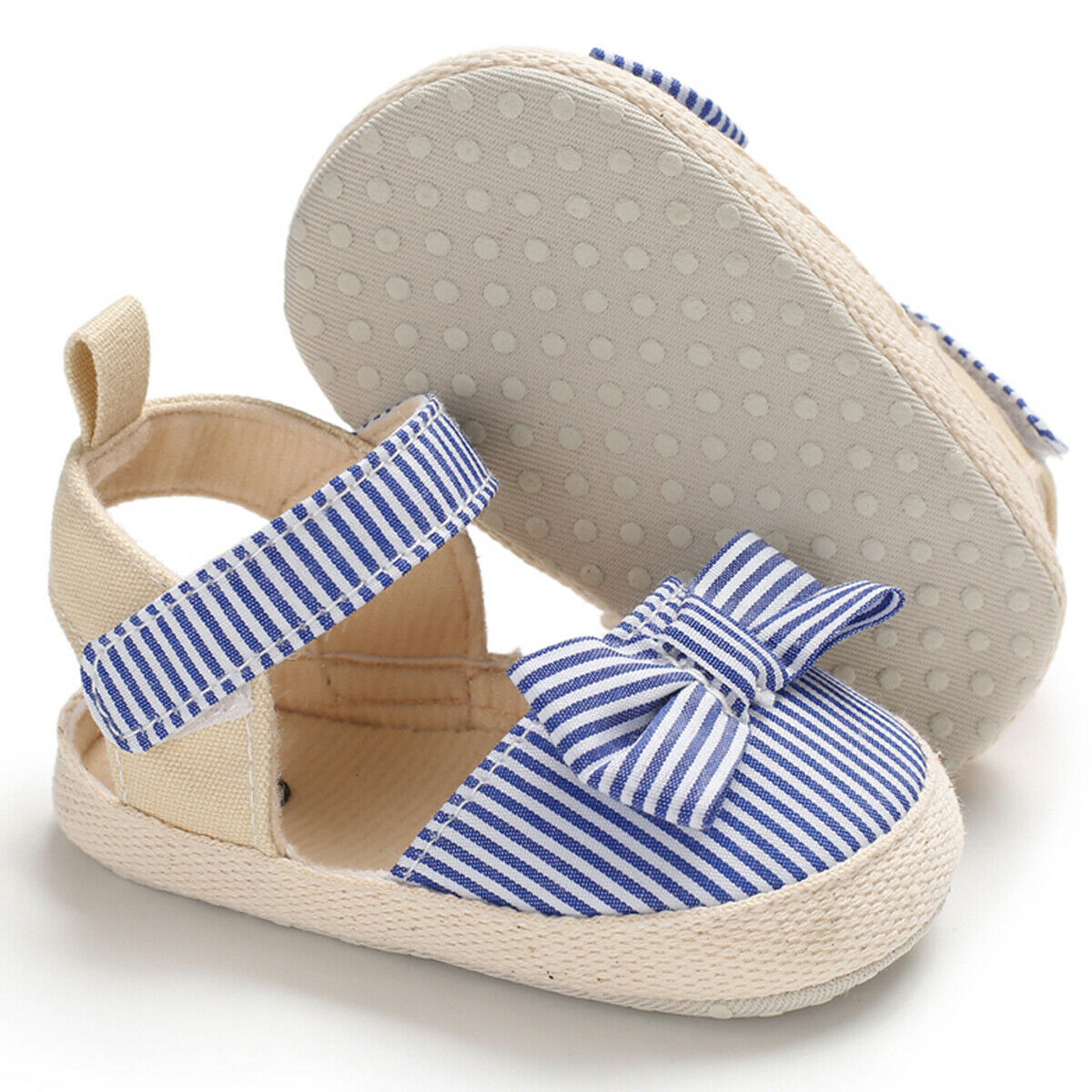 Striped & Bow Tie Baby Girls Sandals